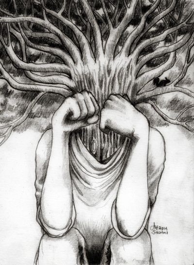 "Perplexing thought" Alf Sukatmo. Pencil on paper. 2014.