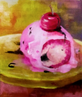 "Erotica (of a fruity ice cream pancake)" Acrylic on paperboard 78 cm x 65 cm ©Alf Sukatmo